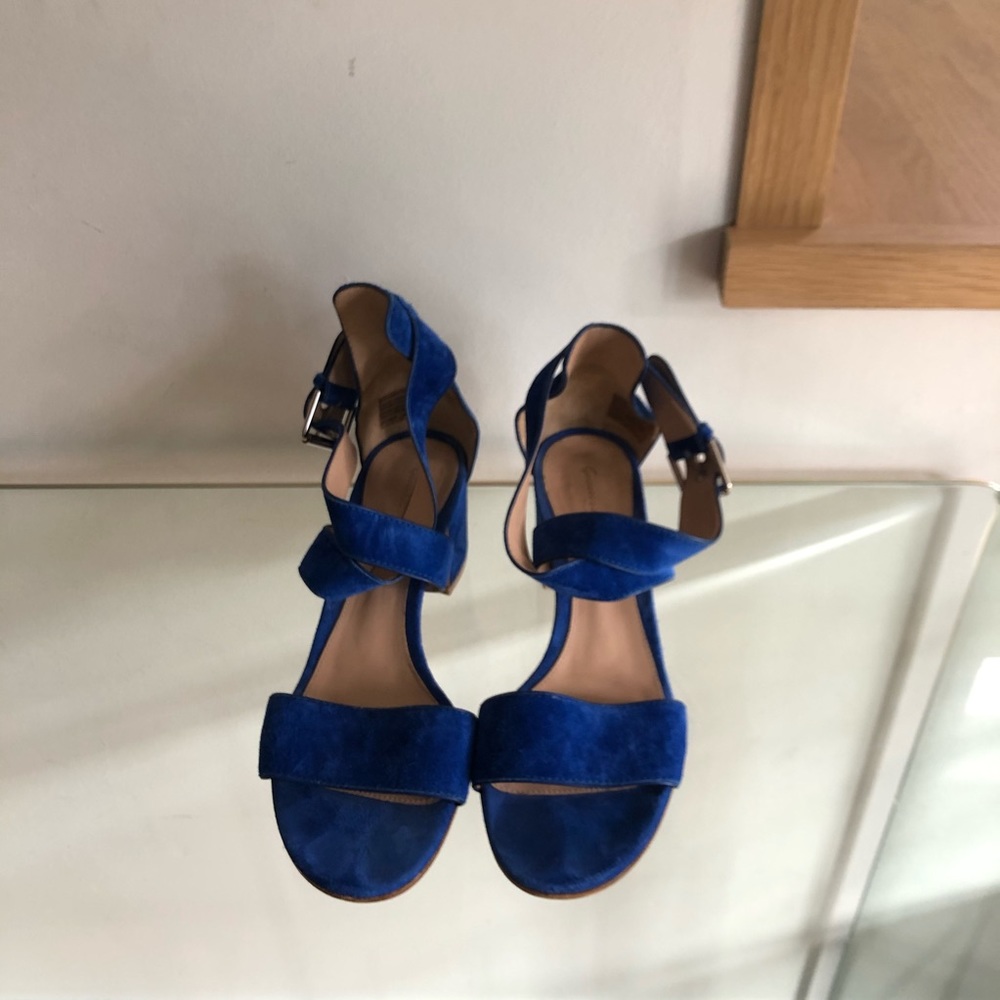 Gianvito Rossi blue suede heel sandals size 38.5